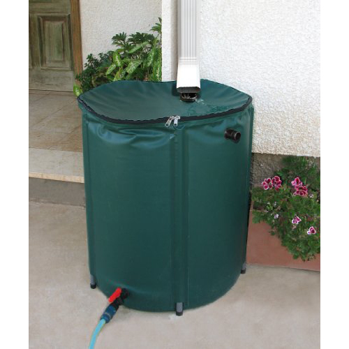 Foldable PVC Rain Barrel Rain Water Collection Barrel System With Zipper For Sale 