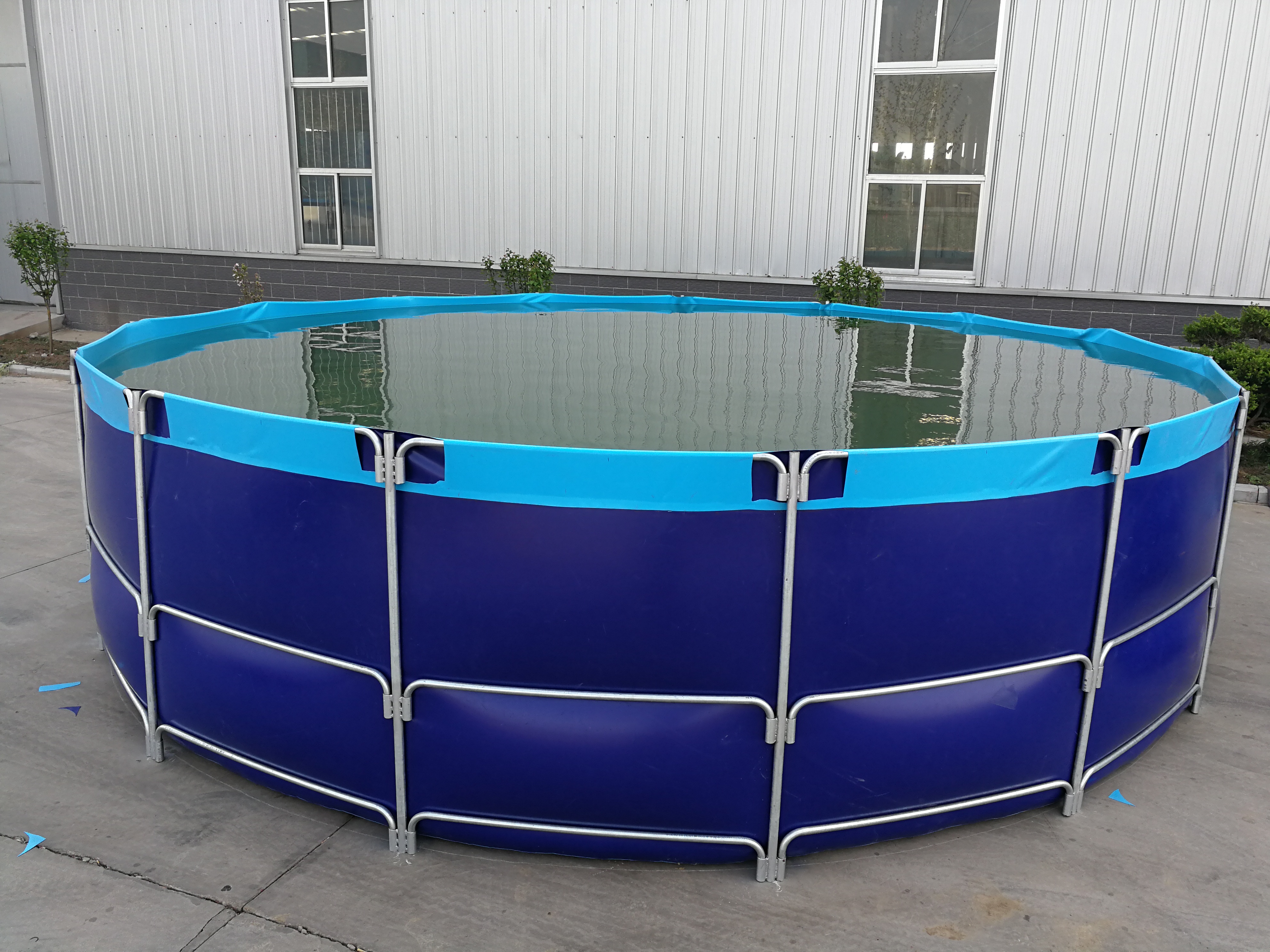 Low Price Of Mobile Breeding Shrimp Tanks With Metal Supporting And PVC Liner Fish Pond
